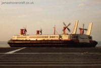 The last days of the SRN4 cross-channel service with Hoverspeed - The Princess Anne (GH-2006) descending the ramp at Calais (submitted by Thomas Loomes).